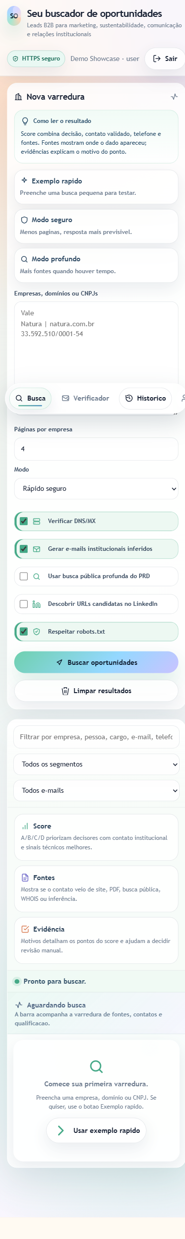 Painel mobile